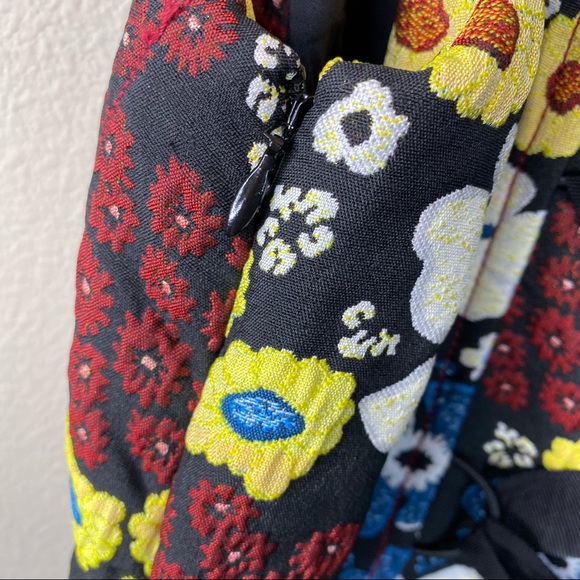 Anthro Maeve Marigold Floral jacquard Midi Dress Sleeveless Scoop Neck 12 Large - Picture 11 of 17